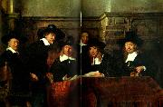 REMBRANDT Harmenszoon van Rijn styresmannen for kladeshandlarskraet France oil painting artist